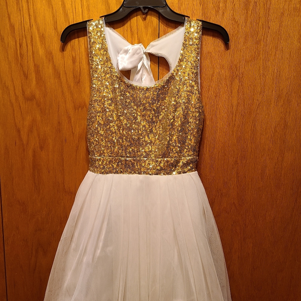 Sequined Girl Dress for Event or Outing Junior 3/4